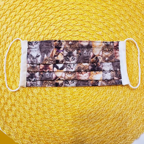Triple Layer Handmade Face Mask - Fun Kitten Faces - Picture 7 of 16